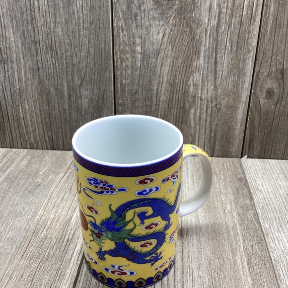 Asian Themed DRAGON Ceramic Tea Cup Diffuser 3-Piece. Cup, Lid, and Strainer - Picture 7 of 16